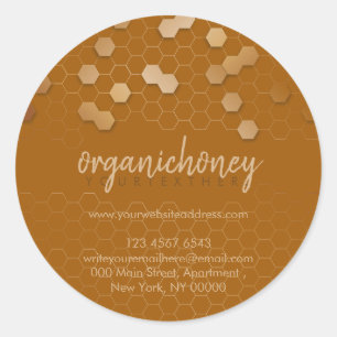 Sticker Rond Bougie en cire d'abeille en pot de miel fait maiso