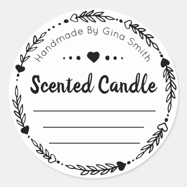 Sticker Rond Bougie parfumée artisanale (Devant)