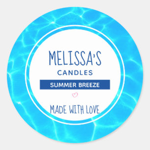 Sticker Rond Bougie photo Clear Blue Pool / Savon