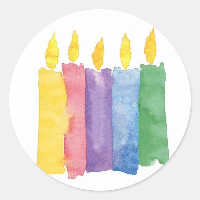 Sticker Rond bougies d'anniversaire (Devant)