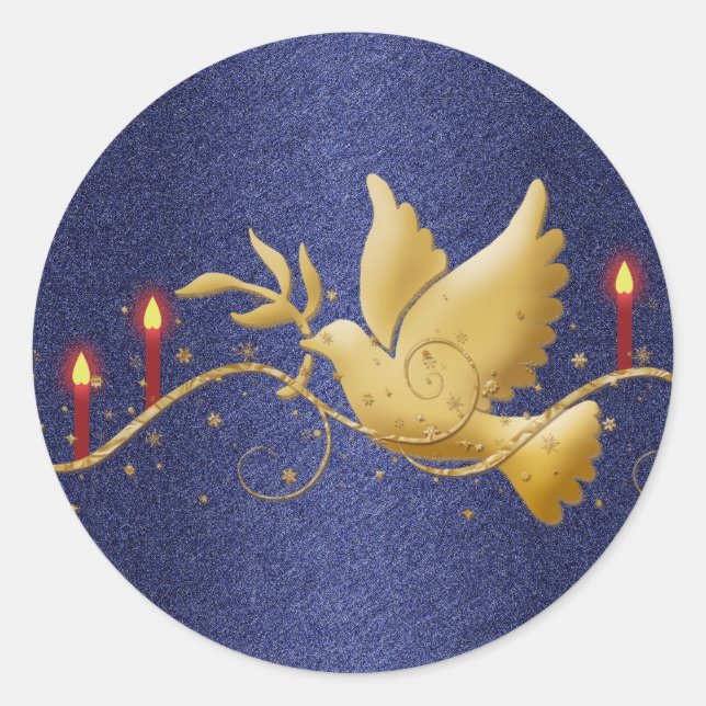 Sticker Rond Bougies de paix pour colombe d'or (Devant)