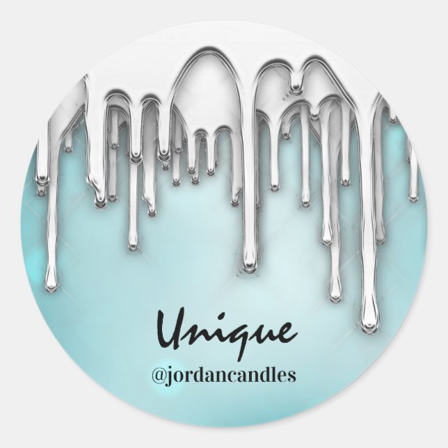 Sticker Rond Bougies Petit BusIness Nom Silver Blue.Drivers (Devant)