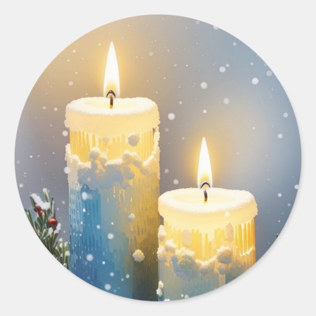 Sticker Rond Bougies ravissantes (Devant)