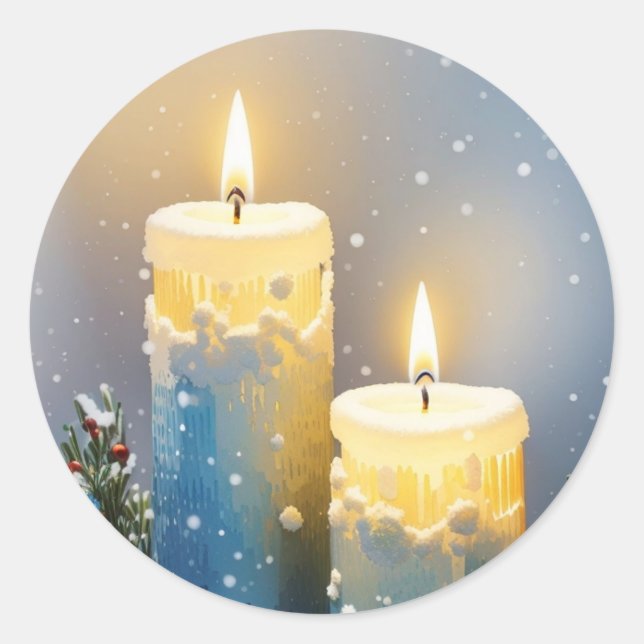 Sticker Rond Bougies ravissantes (Devant)