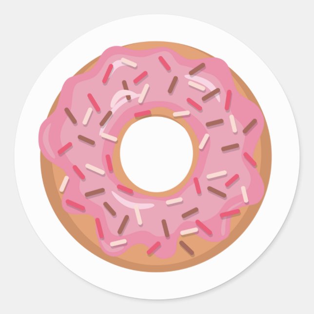 Sticker Rond Bouillie Rose Glacée Avec Des Sauces (Devant)