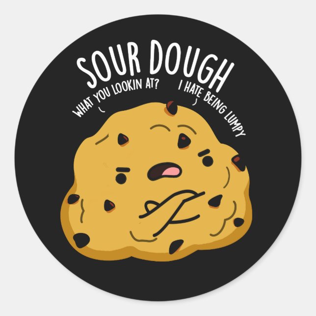 Sticker Rond Boulangerie à pâte musclée Boulangerie foncée BG (Devant)
