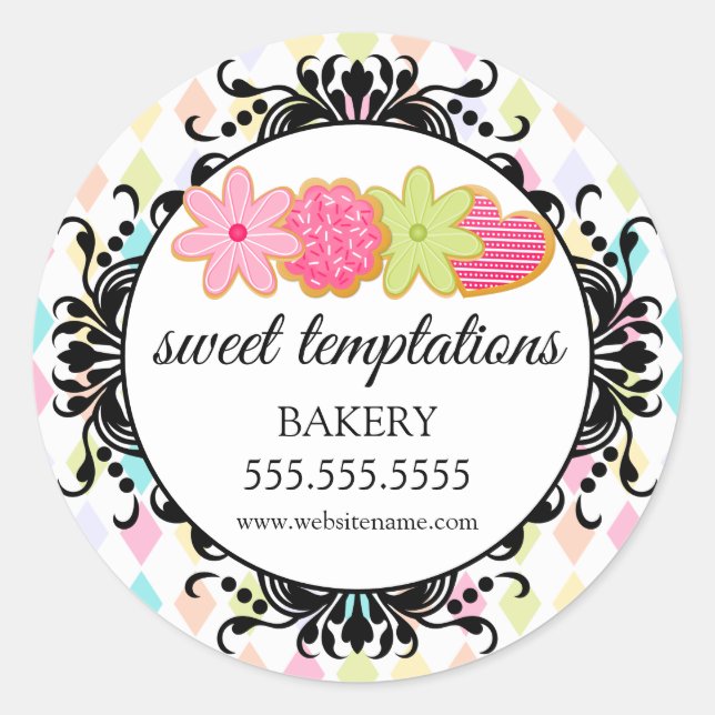 Sticker Rond Boulangerie de biscuits glacés Emballage (Devant)