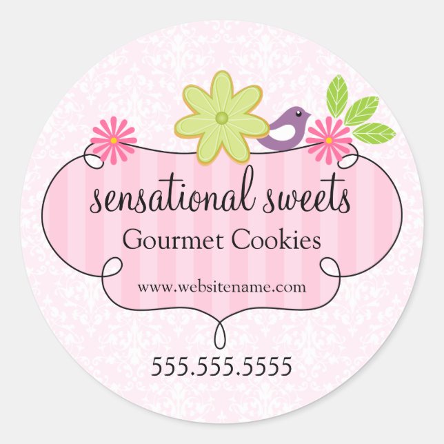 Sticker Rond Boulangerie de biscuits Whimsical Emballage (Devant)