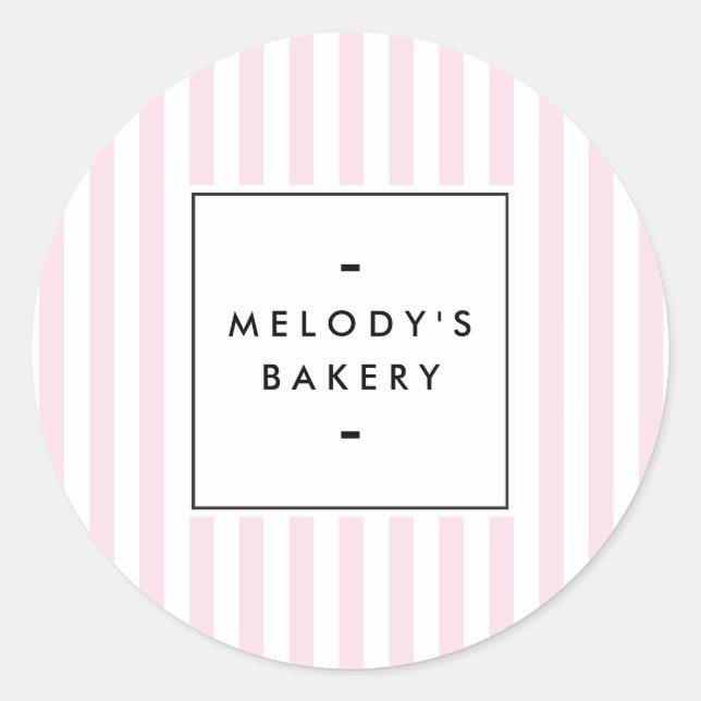 Sticker Rond Boulangerie de bonbons rose rétro (Devant)