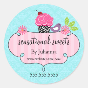 Sticker Rond Boulangerie de cupcake Whimsical Emballage