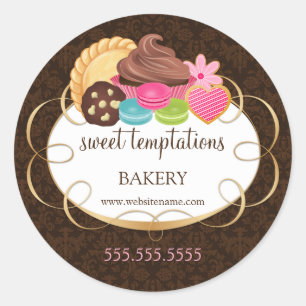 Sticker Rond Boulangerie de desserts assortis
