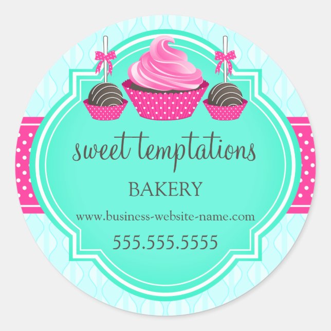 Sticker Rond Boulangerie de gâteaux et pâtisseries de cupcake e (Devant)
