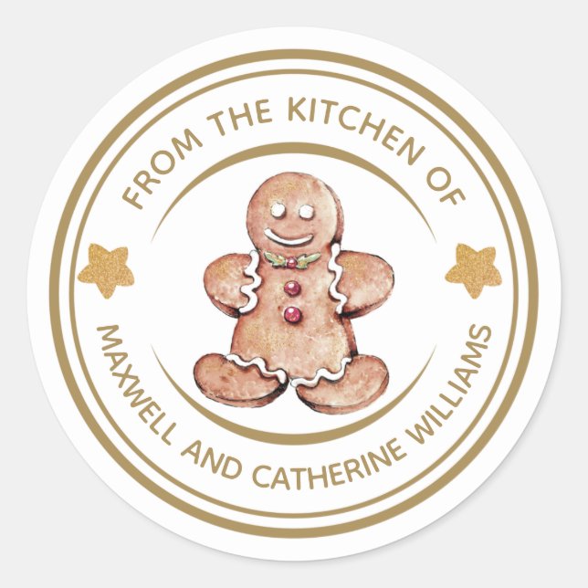Sticker Rond Boulangerie de Noël personnalisée (Devant)