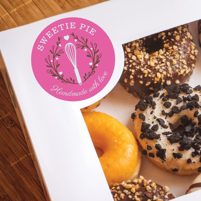 Sticker Rond Boulangerie de style simple, amusant et minimalist (Créateur téléchargé)