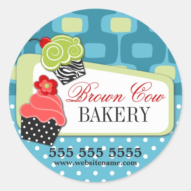 Sticker Rond Boulangerie Fancy Cupcake (Devant)