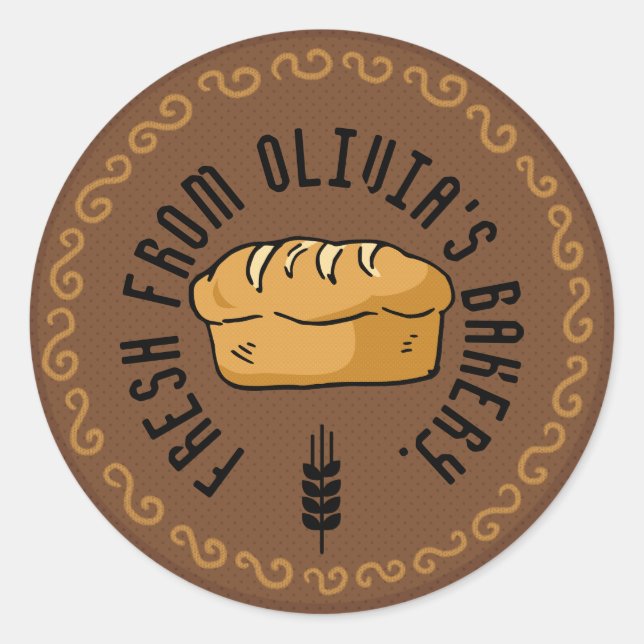 Sticker Rond Boulangerie Fraîche Sur Mesure (Devant)