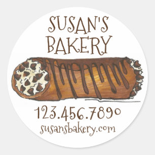 Sticker Rond Boulangerie Italienne Chocolat Personnalisé Chip C