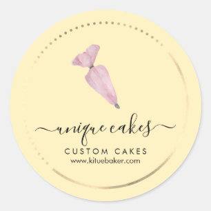 Sticker Rond Boulangerie Jaune pâtisserie pâtisserie