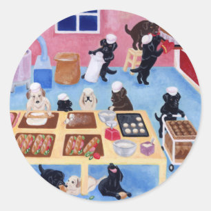 Sticker Rond Boulangerie Labradors