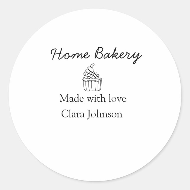 Sticker Rond boulangerie maison ajouter votre nom de texte pers (Devant)
