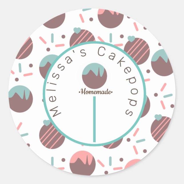 Sticker Rond Boulangerie maison - Logo de Pop de Gâteau (Devant)