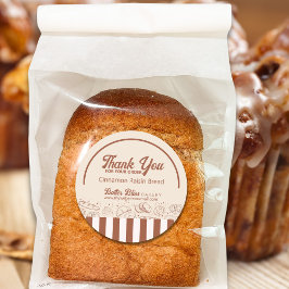 Sticker Rond Boulangerie moderne classique Brown Beige