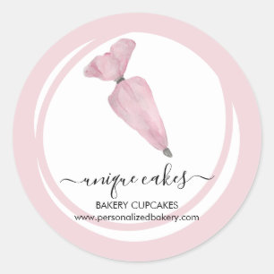 Sticker Rond Boulangerie Pâtisserie Cercle Rose Pâtisserie