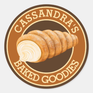 Sticker Rond Boulangerie Pâtisserie Crème Corn Pain Logo de Bak