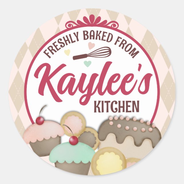 Sticker Rond boulangerie pâtisserie cupcake biscuits collants-c (Devant)