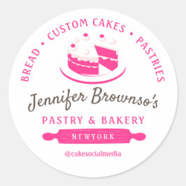 Sticker Rond Boulangerie Pâtisserie Gâteau Petite entreprise
