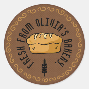 Sticker Rond Boulangerie personnalisable fraîche cuite au four