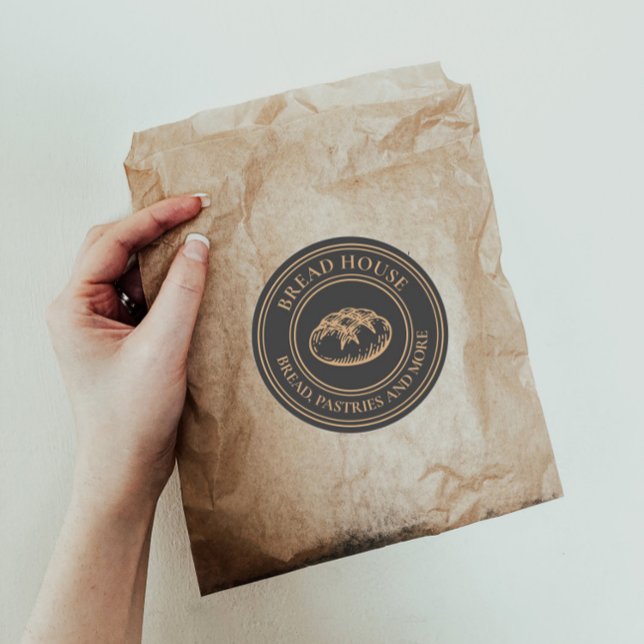 Sticker Rond Boulangerie rustique Anthrazit Biens Cuits Au Pain (Créateur téléchargé)