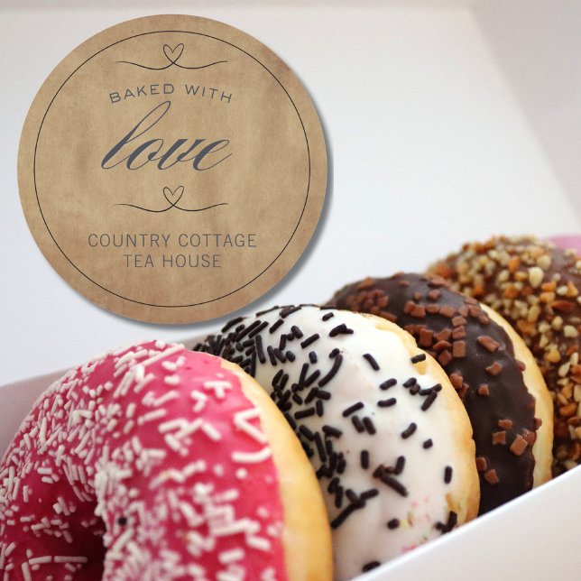 Sticker Rond Boulangerie rustique cuite avec amour (Créateur téléchargé)