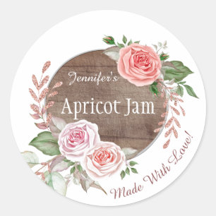 Sticker Rond Boulangerie Rustique Floral Jelly Jam Custom Jar B