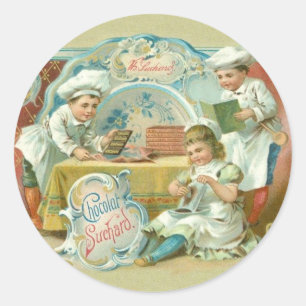 Sticker Rond Boulangeries au chocolat Antique