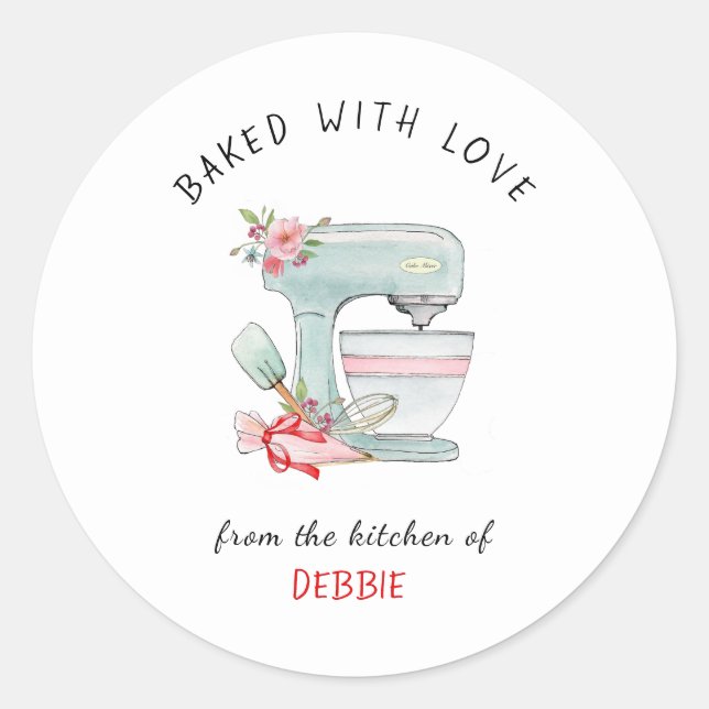 Sticker Rond Boulangeries "cuites au four avec amour" (Devant)