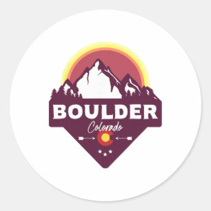 Sticker Rond Boulder Colorado Co Montagnes Rocheuses Randonnée