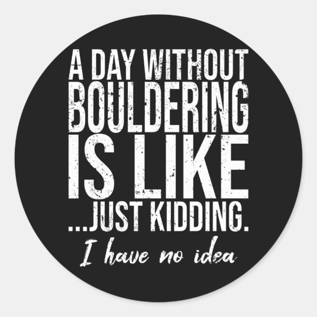 Sticker Rond Bouldering drôle de sport cadeau (Devant)