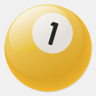 STICKER ROND BOULE DE BILLARDS DU NUMÉRO UN