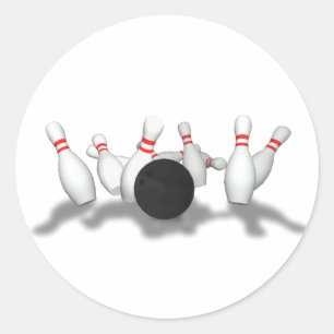 Sticker Rond Boule de Bowling & Pins : Modèle 3D :