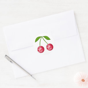 Sticker Rond Boule de Disco Cerise