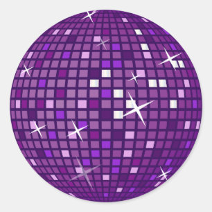 STICKER ROND BOULE DE DISCO EN MIROIR