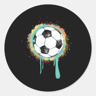 Sticker Rond Boule De Football Avec Peinture De Graffiti