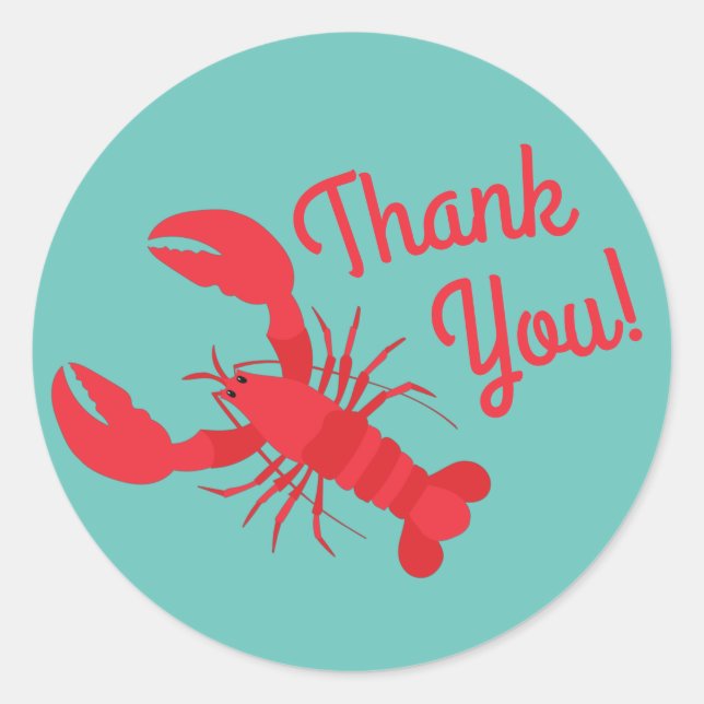 Sticker Rond Boule de homard Anniversaire Fête Enfants mignons (Devant)