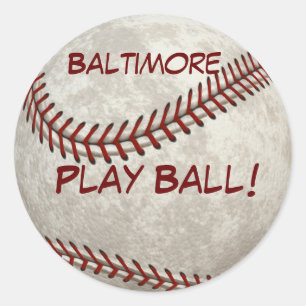 Sticker Rond Boule de jeu de base-ball de Baltimore !