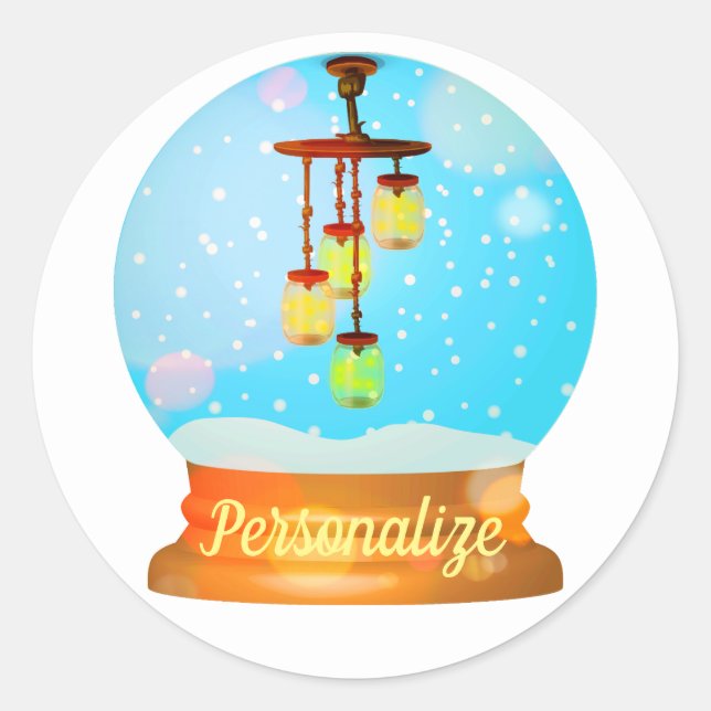 Sticker Rond Boule de neige de la lanterne (Devant)
