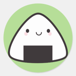 Sticker Rond Boule de riz Kawaii Onigiri