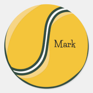 Sticker Rond Boule de tennis avec nom personnalisé