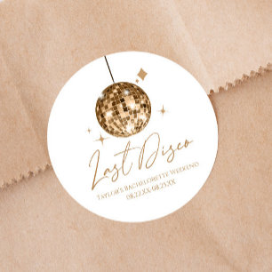 Sticker Rond Boule disco or Dernière fête de bachelorette disco