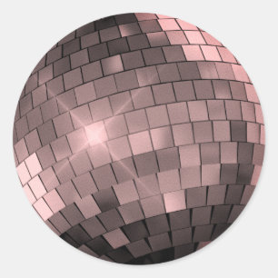 Sticker Rond Boule Disco Rose